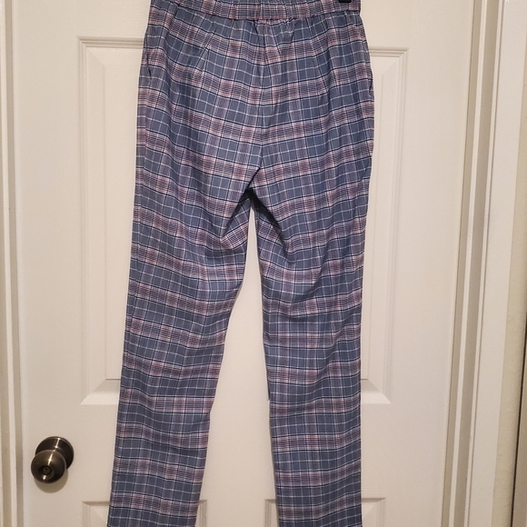 RILEY & RAE Womens Blue Plaid Cropped Pants Sz 2 - Picture 3 of 9